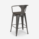set  hoher tisch 60x60cm 4 hocker industrieller stil metall  bruck wood black 