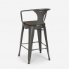 set  hoher tisch 60x60cm 4 hocker industrieller stil metall  bruck wood black 