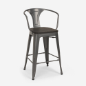set  hoher tisch 60x60cm 4 hocker industrieller stil metall  bruck wood black 