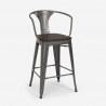 set  hoher tisch 60x60cm 4 hocker industrieller stil metall  bruck wood black 