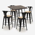  set tisch 60x60cm 4 hocker industrieller stil küche bar bruck top light Modell