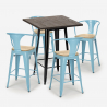set 4 hocker hoher tisch 60x60cm küche bruck black top light Auswahl