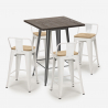 set 4 hocker tisch 60x60cm holz metall industriell bar rough Auswahl