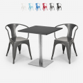 set 2 stühle tisch 70x70cm horeca bar restaurants starter silver Aktion