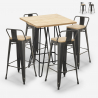 set tisch 60x60cm hoch 4 vintage hocker bar industriellen rhodos Aktion