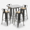set 4 hocker hoher tisch 60x60cm vintage industrial bar küche  rush Sales