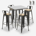 set 4 hocker hoher tisch 60x60cm vintage industrial bar küche  rush Aktion