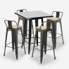 set hoher tisch 60x60cm 4 hocker schwarz vintage industriell rush black Rabatte