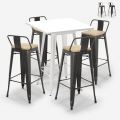 set tisch 60x60cm weiß 4 vintage hocker rush white Aktion