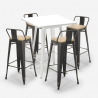 set tisch 60x60cm weiß 4 vintage hocker rush white Sales