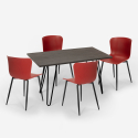 Set 4 Stühle rechteckiger Tisch Tolix Industrial Style 120x60cm Wire