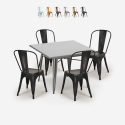 set tisch 80x80cm 4 stühle im vintage industriellen stil  bistro küche state Sales