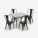 set tisch 80x80cm 4 stühle im vintage industriellen stil  bistro küche state Maße