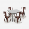 set tisch 80x80cm 4 stühle im vintage industriellen stil  bistro küche state Kosten