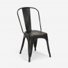 set 4 Lix stühle tisch 80x80cm vintage industrieller stil state black 