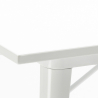 set  tisch 80x80cm 4 stühle metall industriellen stil Lix weiß state white 