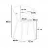set quadratischer tisch 80x80cm  4 stühle industrial modernes design reeve 