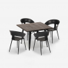 set quadratischer tisch 80x80cm 4 stühle industriellen design  reeve black Auswahl