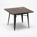 set quadratischer tisch 80x80cm 4 stühle industriellen design  reeve black 
