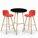 Set 2 Hocker hoher Tisch 60cm rund schwarz Ojala Dark Modell