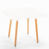 Set quadratischer Tisch 80x80cm 4 weißen stühlen skandinavisches Design Dax Light 