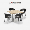 Set Tisch 80x80cm 4 moderne Design Stühle Industriell Küche Maeve Light Rabatte