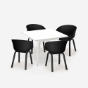 Set Tisch 80x80cm 4 Stühle Polypropylen Metall Krust Light Maße