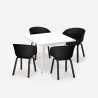 Set Tisch 80x80cm 4 Stühle Polypropylen Metall Krust Light Maße