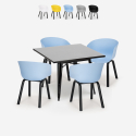 Set Tisch 80x80cm 4 Stühle modernes Design Metall Krust Dark Verkauf