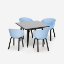 Set Tisch 80x80cm 4 Stühle modernes Design Metall Krust Dark Auswahl