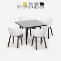 Set Tisch 80x80cm 4 Stühle modernes Design Metall Krust Dark Angebot
