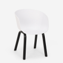 Set Tisch 80x80cm 4 Stühle modernes Design Metall Krust Dark 