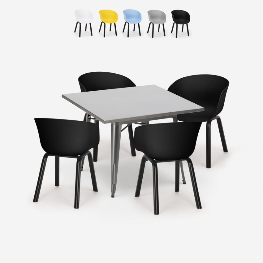 set quadratischer esstisch tisch 80x80cm 4 stühle modernes design krust Rabatte