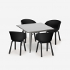set quadratischer esstisch tisch 80x80cm 4 stühle modernes design krust Maße