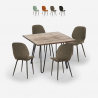 Set Tisch 80x80cm Industrieller 4 Stühle Designer Kunstleder Küche Wright Aktion