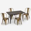 set tisch esstisch 120x60cm 4 stühle vintage holz metall summit Preis
