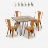 set tisch 80x80cm 4 stühle vintage stil küche industriell hedges Verkauf