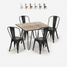 set tisch 80x80cm 4 stühle Lix vintage stil küche industriell hedges Rabatte