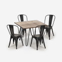 set tisch 80x80cm 4 stühle Lix vintage stil küche industriell hedges Preis