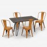 set tisch esstisch 120x60cm 4 stühle  holz metall vintage weimar Modell