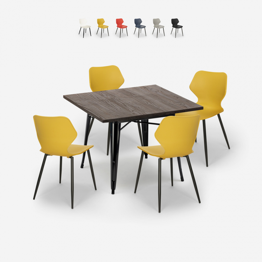set tisch 80x80cm 4 stühle polypropylen metall howe dark Sales set tisch 80x80cm 4 stühle polypropylen metall howe dark Sales