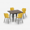 set tisch 80x80cm 4 stühle polypropylen metall howe dark Maße