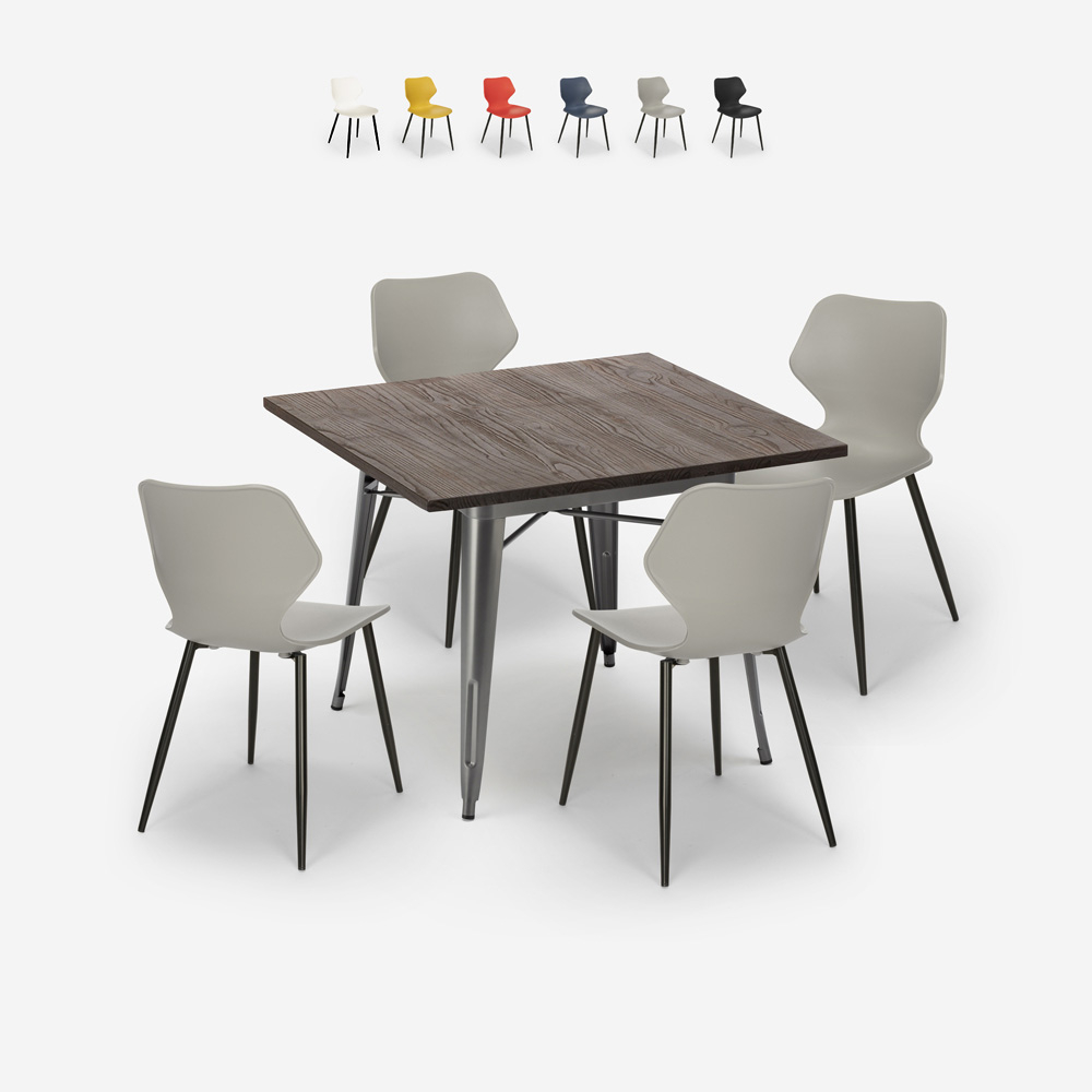set tisch 80x80cm 4 stühle modernes design bar küche howe
