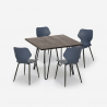Set quadratischer Tisch 80x80cm 4 Stühle Design  Holz Metall Sartis Dark Eigenschaften