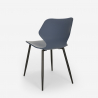 Set quadratischer Tisch 80x80cm 4 Stühle Design  Holz Metall Sartis Dark 