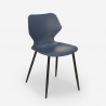 Set quadratischer Tisch 80x80cm 4 Stühle Design  Holz Metall Sartis Dark 