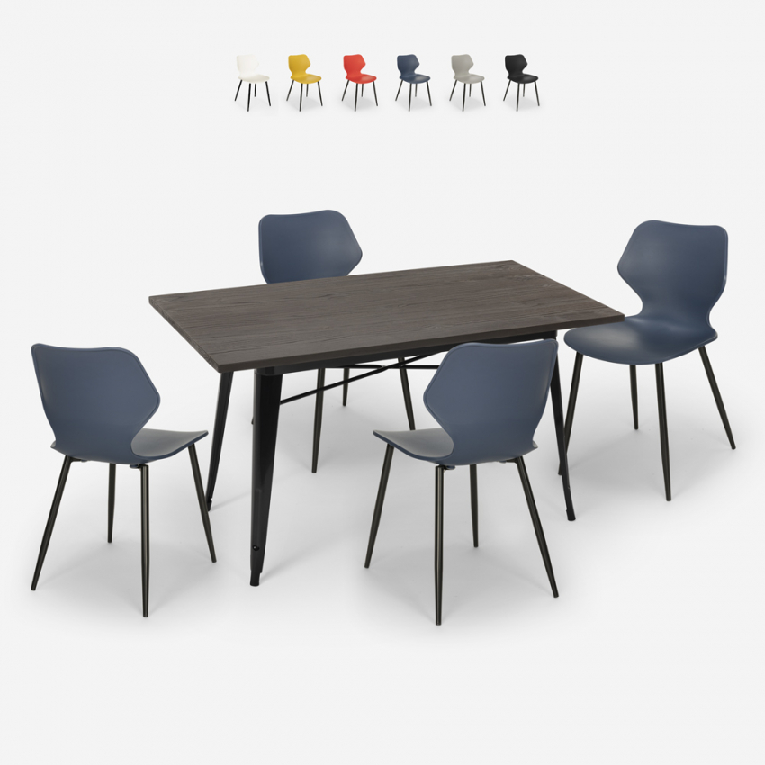 set rechteckiger tisch 120x60cm 4 stühle industriedesign bantum Sales set rechteckiger tisch 120x60cm 4 stühle industriedesign bantum Sales
