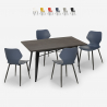 set rechteckiger tisch 120x60cm 4 stühle industriedesign bantum Sales