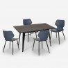set rechteckiger tisch 120x60cm 4 stühle industriedesign bantum Maße