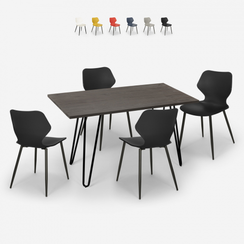 Set Küche Esszimmer 4 Stühle Design Tisch Tolix 120x60cm Palkis Aktion